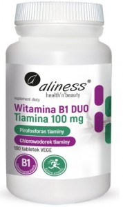  Witamina B1(Tiamina)DUO 100 mg x 100 Vege kapsułek ALINESS