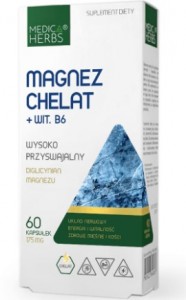Magnez chelat+witamina B6 175 mg 60 kapsułek MEDICA HERBS