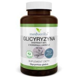  Glicyryzyna 50 mg Lukrecja Korzeń 120 kapsułek MEDVERITA