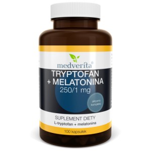  Tryptofan + Melatonina L-tryptofan 100 kapsułek MEDVERITA