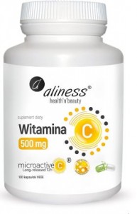 Witamina C 500 mg microactive 12h 100kaps. VEGE ALINESS