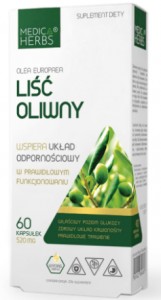 Liść oliwny 520 mg 60 kapsułek MEDICA HERBS