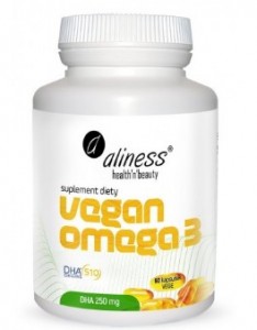 Vegan Omega 3 DHA 250 mg x60 kapsułki ALINESS 