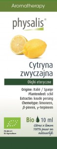 Olejek eteryczny cytryna zwyczajna BIO 10 ml - PHYSALIS