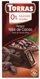 Czekolada gorzka z ziarnami kakao  bez dodatku cukru 75 g TORRAS