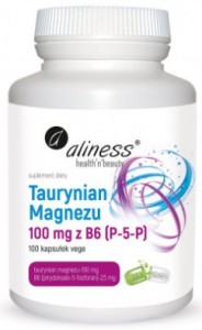 Taurynian Magnezu 100 mg z B6 100 kapsułek  ALINESS 