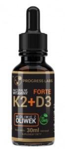  Naturalna Witamina k2+d3 forte 30 ml/900 kr PROGRESS LABS