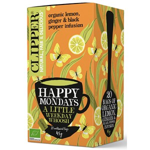 Herbata cytrynowa z imbirem i czarnym pieprzem (HAPPY MONDAYS) BIO (20 x 2,25 g) 45 g - CLIPPER