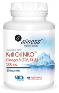 Krill Oil NKO Omega 3 z Astaksantyną 500 mg 60kaps ALINESS 