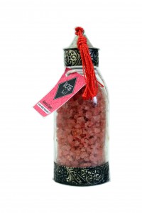 Sól Różana z minerałami morskimi w marokańskiej ozdobnej butelce 130g MAROKO PRODUKT