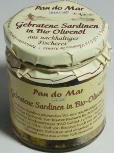 Sardynki europejskie smażone w BIO oliwie z oliwek EXTRA VIRGIN 220 g (154 g) (SŁOIK)  PAN DO MAR 