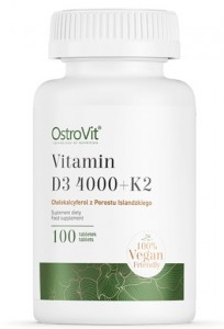  Witamina  D3 4000 IU + K2 VEGE 100 tabletek  OstroVit