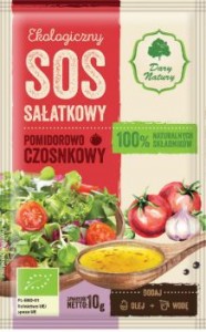 Ekologiczny Sos sałatkowy Pomidorowo - Czosnkowy 10g Dary Natury
