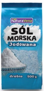Sól morska drobno mielona Jodowana 500 g  NATURAVENA