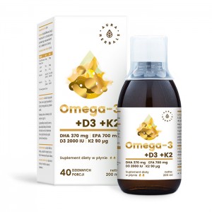 Omega-3 + D3 + K2 w płynie 200ml AURA HERBALS