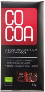 Czekolada surowa z jagodami goji BIO 50g COCOA
