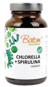 Chlorella + spirulina Bio 300 tabletek 120 g (400 mg)  BATOM