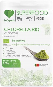 BeOrganic Chlorella BIO w proszku 200g ALINESS