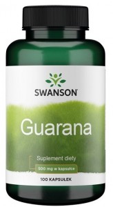 Guarana 500 mg 100 kapsułek SWANSON 
