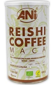 Kawa rozpuszczalna arabica z grzybami reishi + maca  100 g ANI