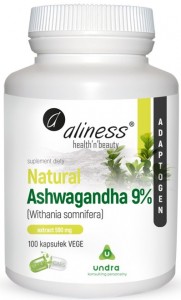 Natural Ashwagandha 9% 100kaps. ALINESS  