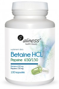 Betaina HCL Pepsine 650/150mg 100kaps. ALINESS