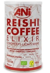 Kawa rozpuszczalna arabica z grzybami reishi + cordyceps + lion's mane 100 g ANI