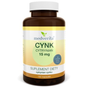  Cynk cytrynian 15 mg 180 kapsułek MEDVERITA