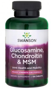 Glucosamine Chondroitin and MSM (Glukozamina, Chondroityna i MSM) 120 tabletek  SWANSON
