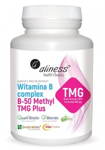 Witamina B Complex B-50 Methyl TMG PLUS 100 VEGE kaps ALINESS
