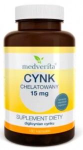 Cynk chelatowany 15 mg 180 kapsułek MEDVERITA