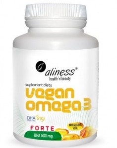 Vegan Omega 3 Forte DHA 500 mg x 60 kapsułek ALINESS 